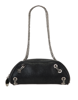 Falabella Bowling Shoulder Bag, Faux Leather, Black, MII, 2*